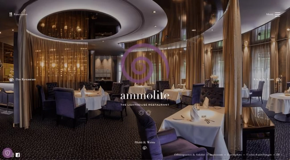 Ammolite - The Lighthouse Restaurant website landing page