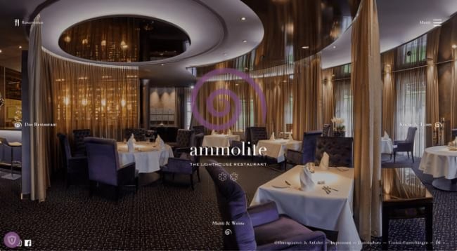 Ammolite - The Lighthouse Restaurant website landing page