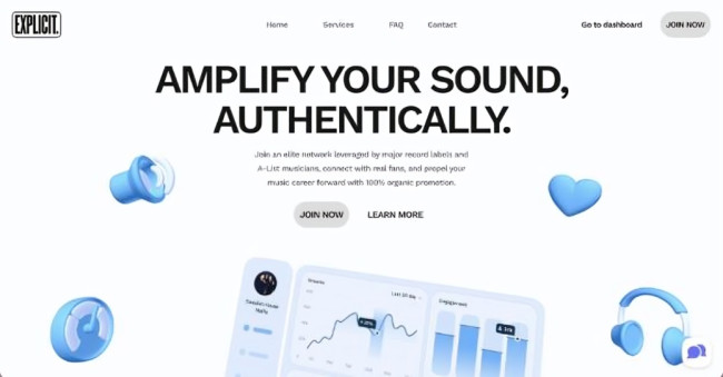 Explicit Promotions website landing page