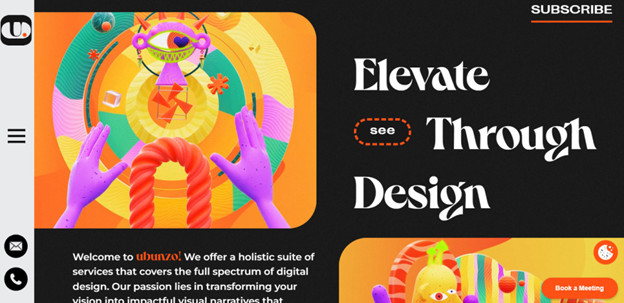 UBUNZO dark themed website landing page