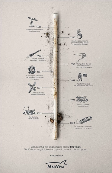 Example of a cool infographic on the impact of straws to our environment
