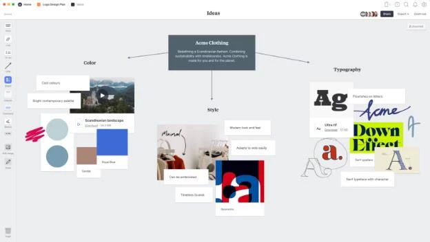 Screenshot of Milanote's user or project dasboard