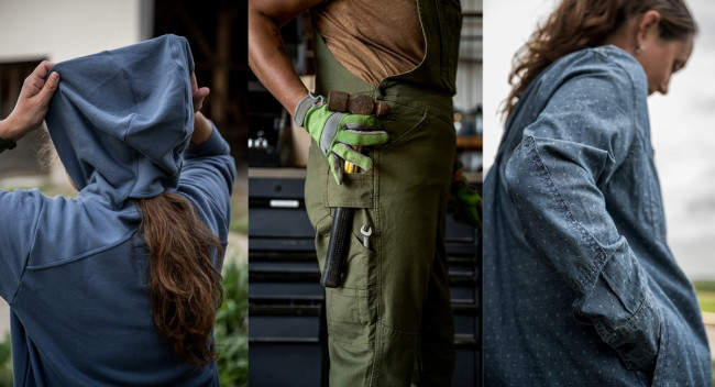 Practical Details that Make the Collection Sensible Women at Work Wearing Pieces from the Collection
