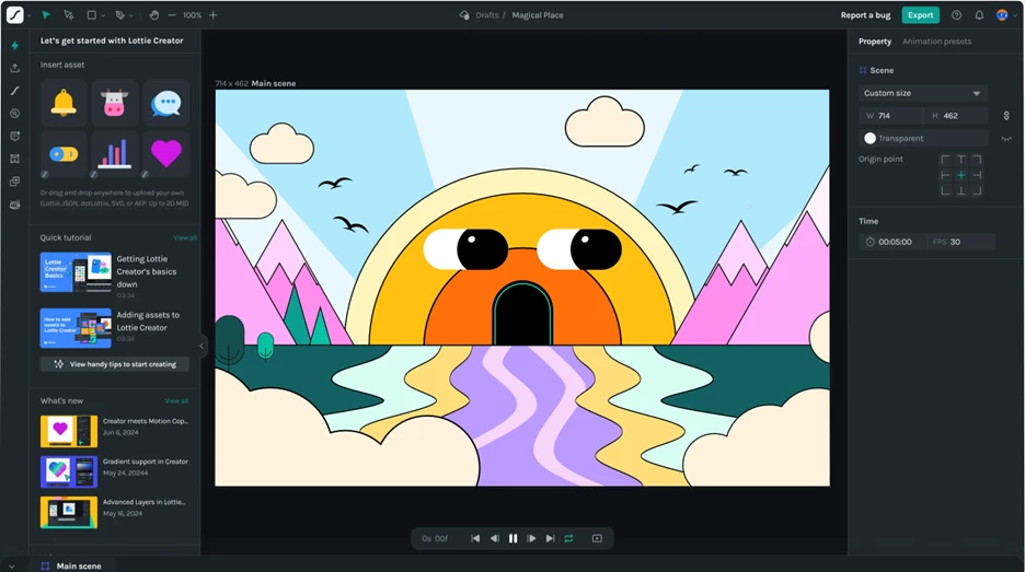 LottieFiles' editing tool