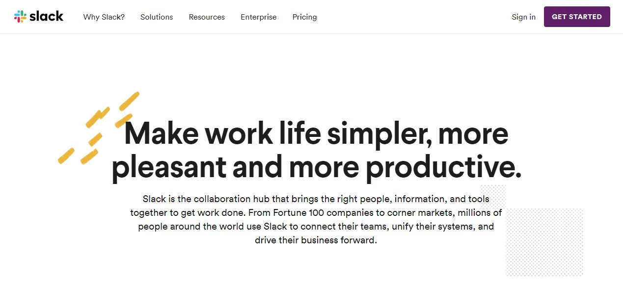 Branding voice and tone example: Slack's About Us page Branding voice and tone example: Slack's About Us page