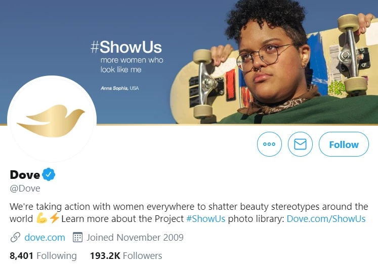 Brand voice guidelines: Dove's Twitter profile Brand voice guidelines: Dove's Twitter profile