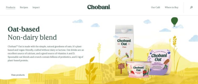 Chobani's website