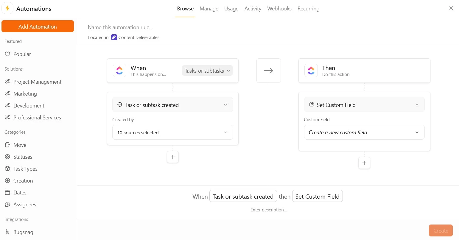 Clickup automations function