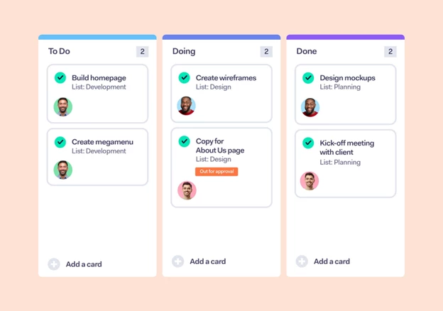 Example of Teamwork web design project management template