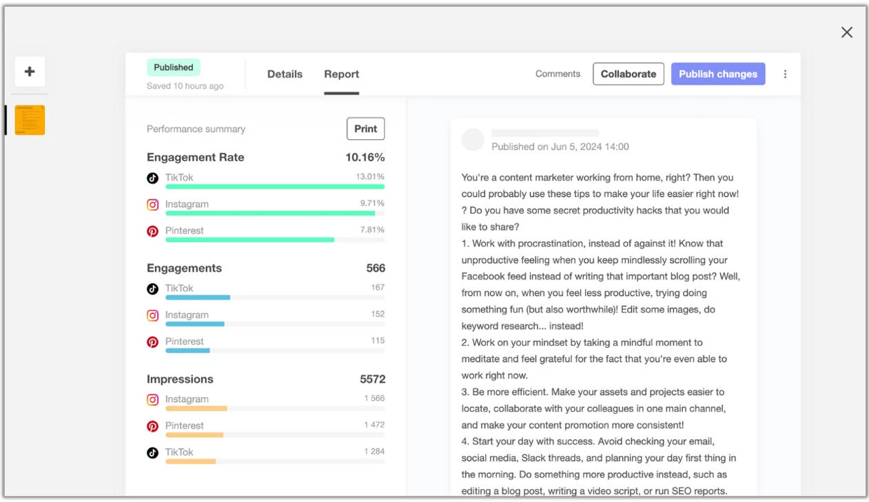 StoryChief analytics dashboard