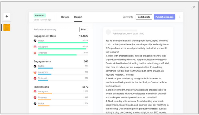 StoryChief analytics dashboard
