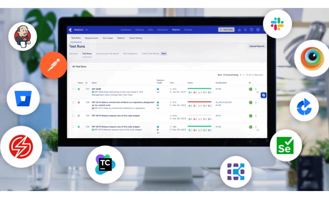 Katalon‘s native integration tools seamlessly integrating with test runs
