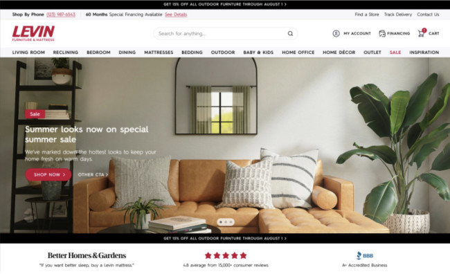 Levin Furniture Homepage