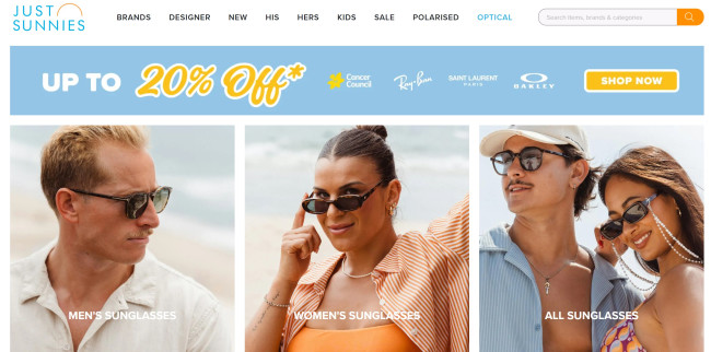 Just Sunnies Homepage