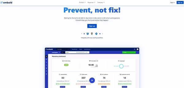 Embold home page