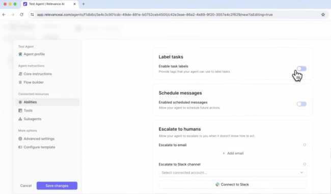 Relevance AI visual editor