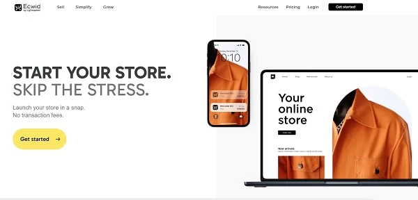 Ecwid home page