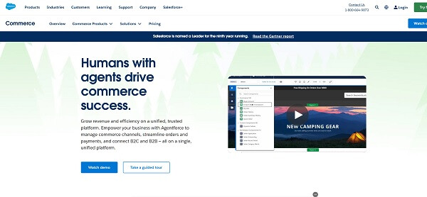 Salesforce Commerce landing page