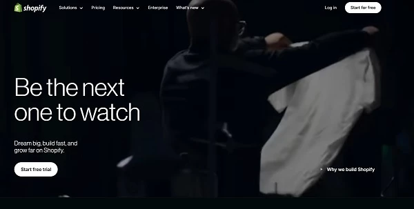 Shopify home page