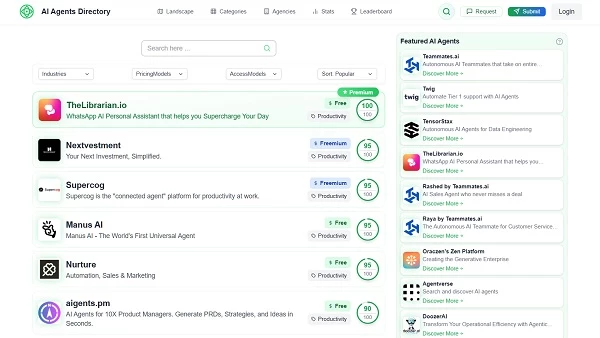 Featured agents of AI Agents Directory