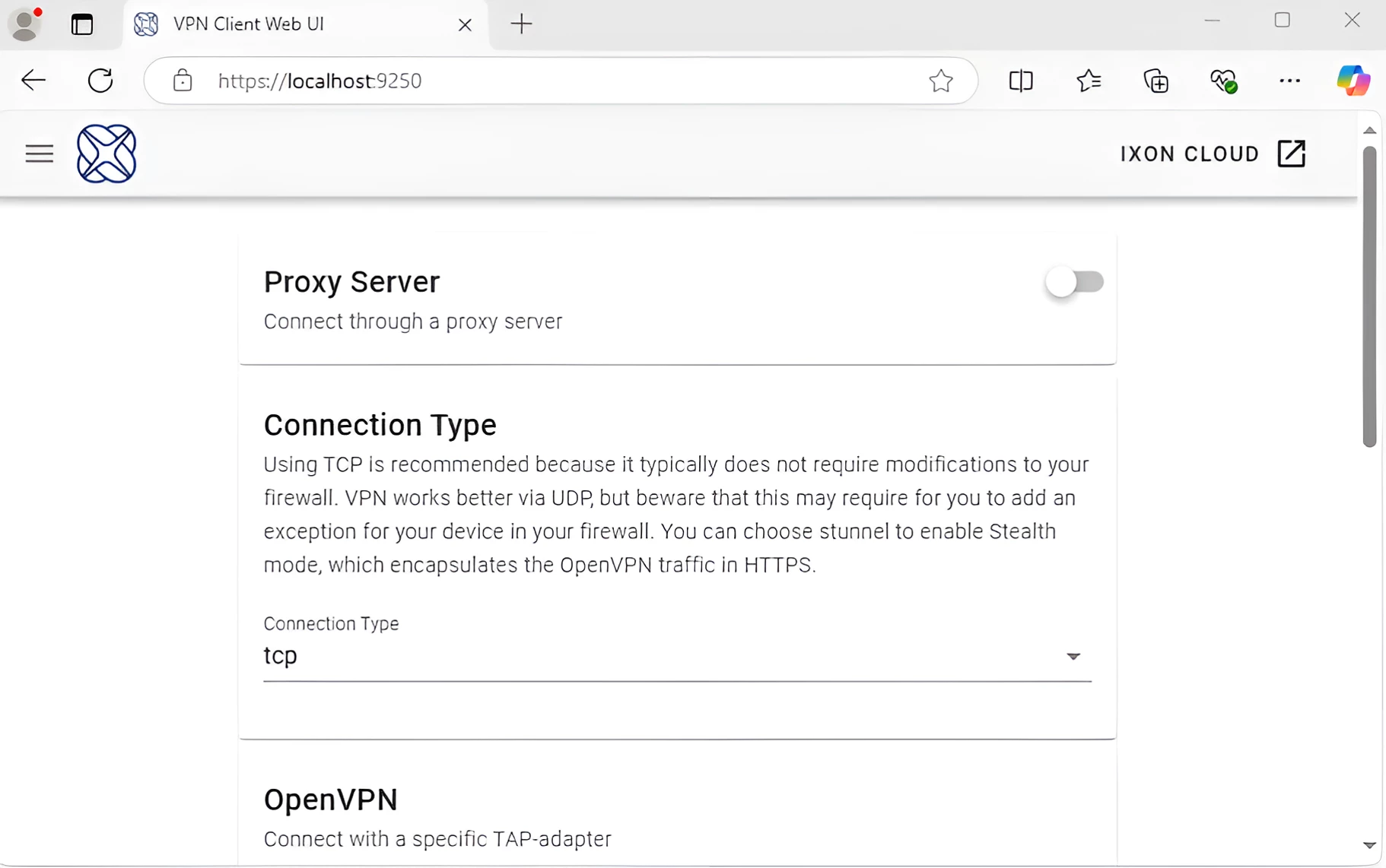 VPN settings showing TCP and proxy options on the IXON Cloud platform | Source: Cybersecurity News VPN settings showing TCP and proxy options on the IXON Cloud platform | Source: Cybersecurity News