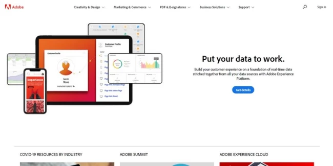 SaaS-solutions-Adobe Adobe website