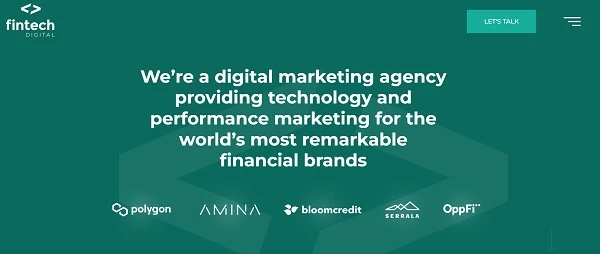 Home page of Fintech Digital