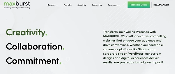 Home page of MAXBURST
