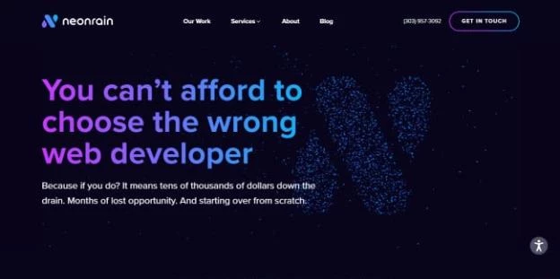 Neon Rain Interactive website design