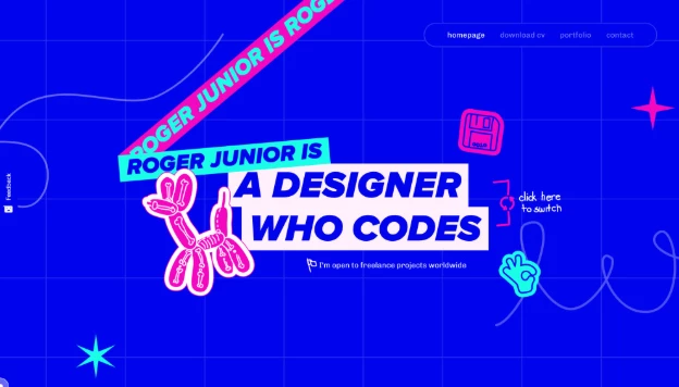 Roger Junior Portfolio website design.