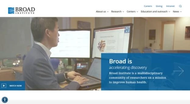 Broad Institute website design.