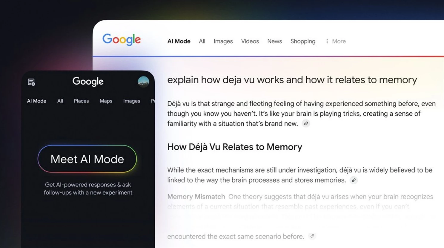 Google AI Mode preview