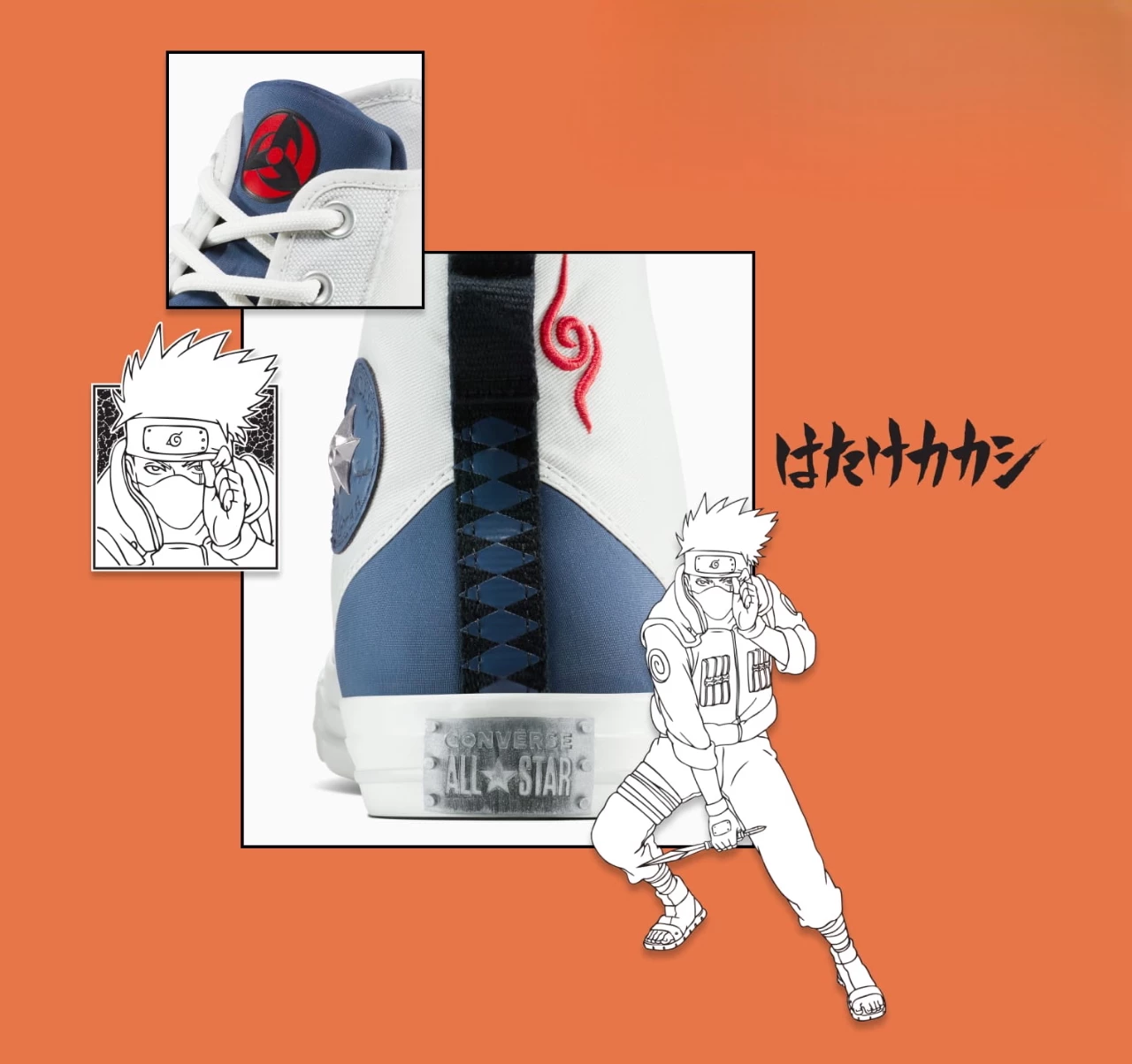 The design details of Kakashi's Chuck Taylor All Star Shoe