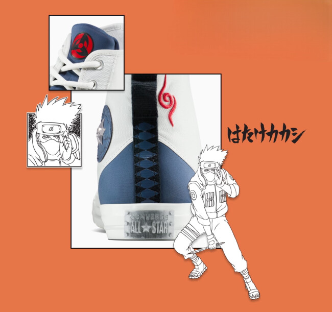 The design details of Kakashi's Chuck Taylor All Star Shoe