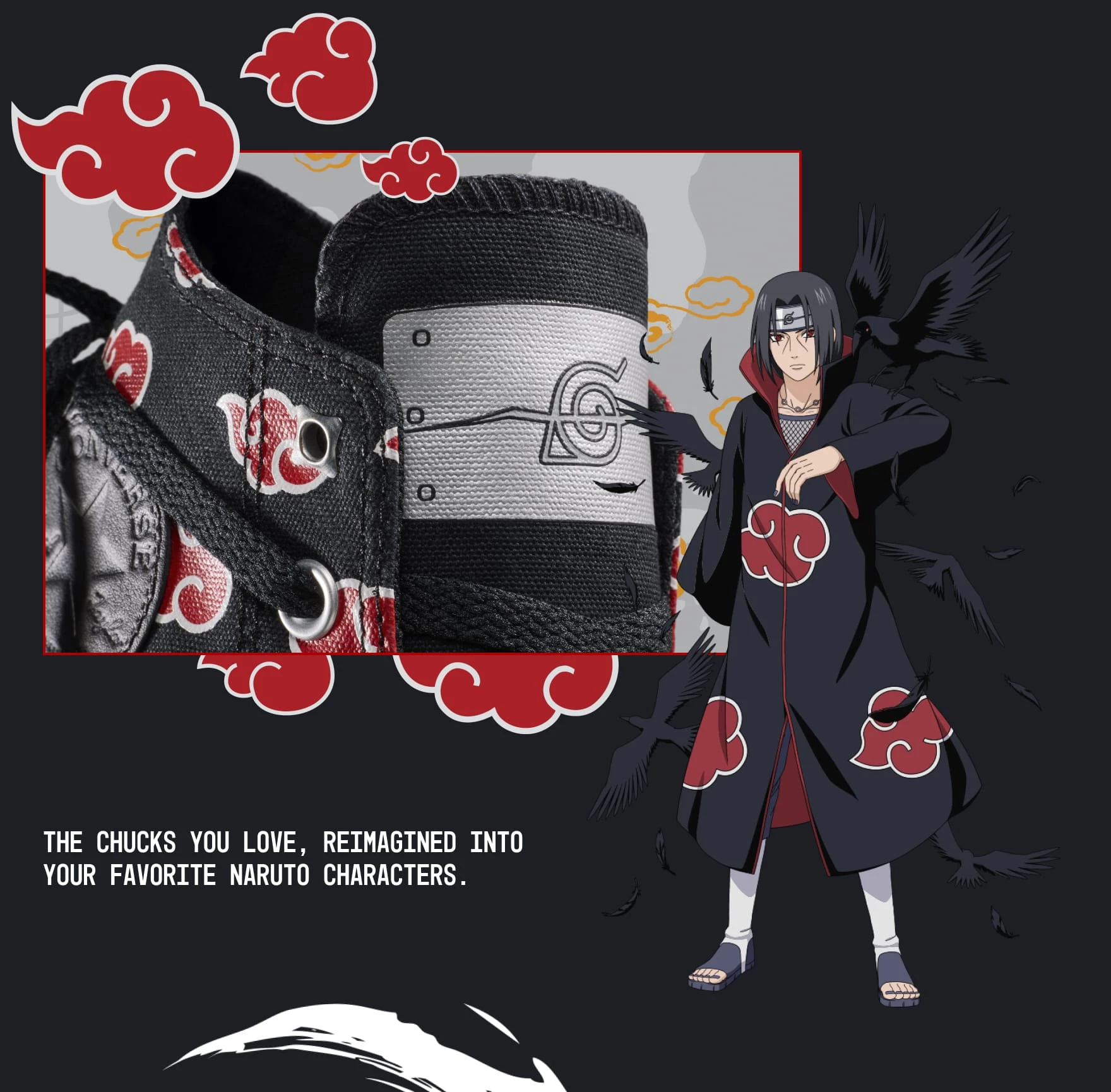 The Converse x Naruto Shippuden sneakers can also be customizable through the brand's "By You" platform.