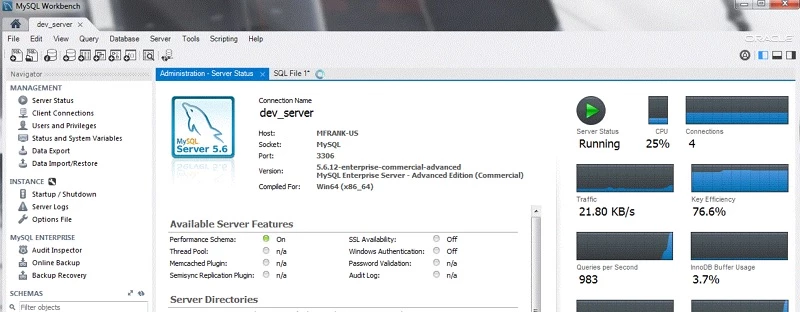 MySQL interface
