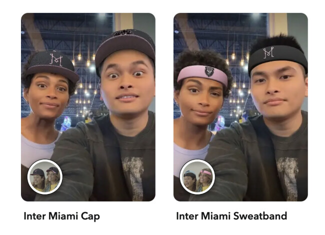 Inter Miami CF's Snapchat Lenses | Source: Snapchat