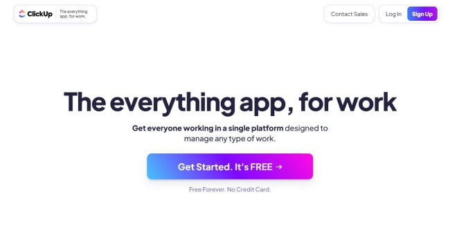 ClickUp ClickUp homepage