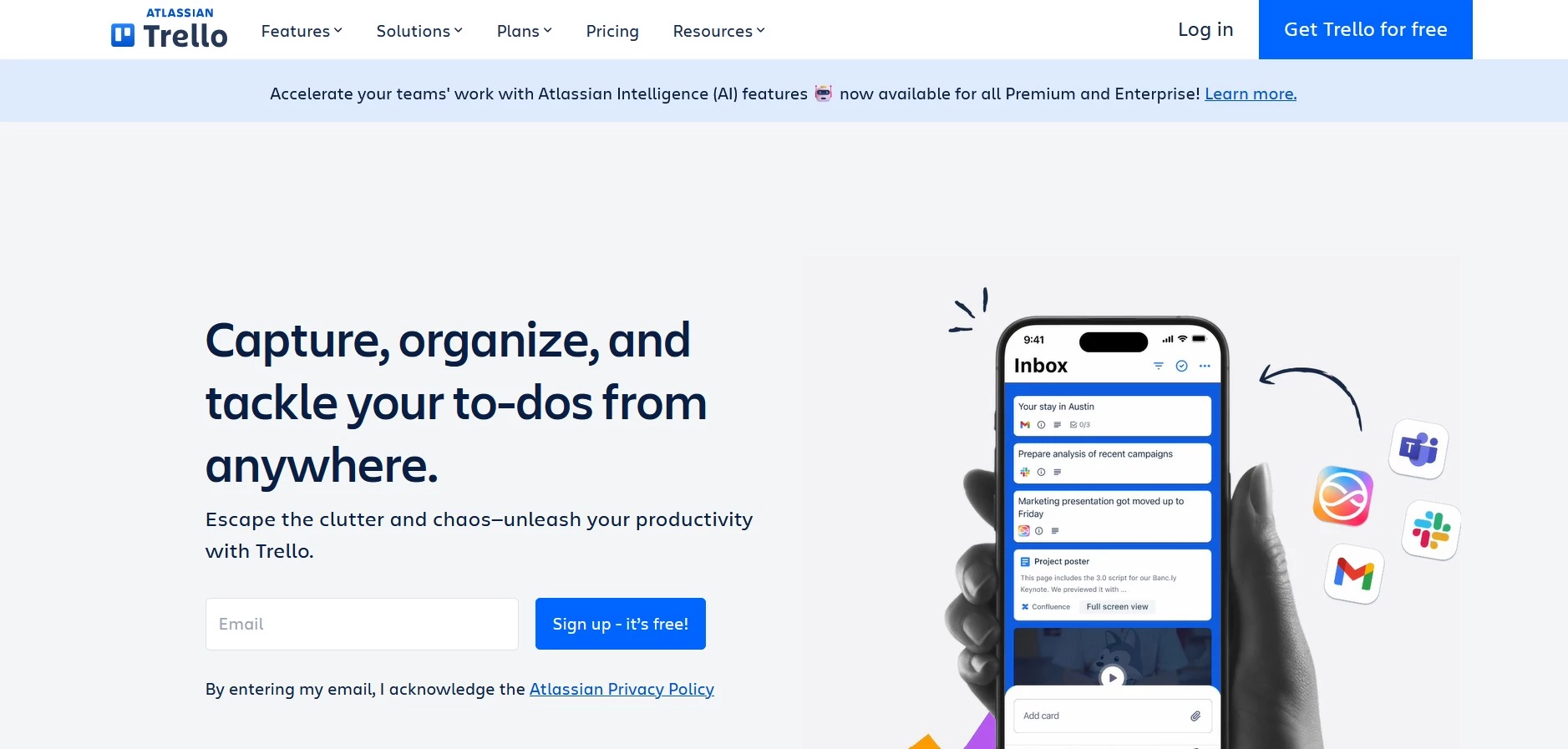 Trello Trello homepage