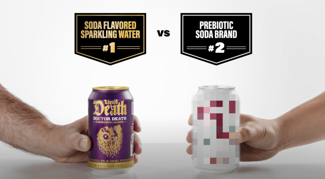 Liquid Death vs Prebiotic Soda Brand | Source: Liquid Death