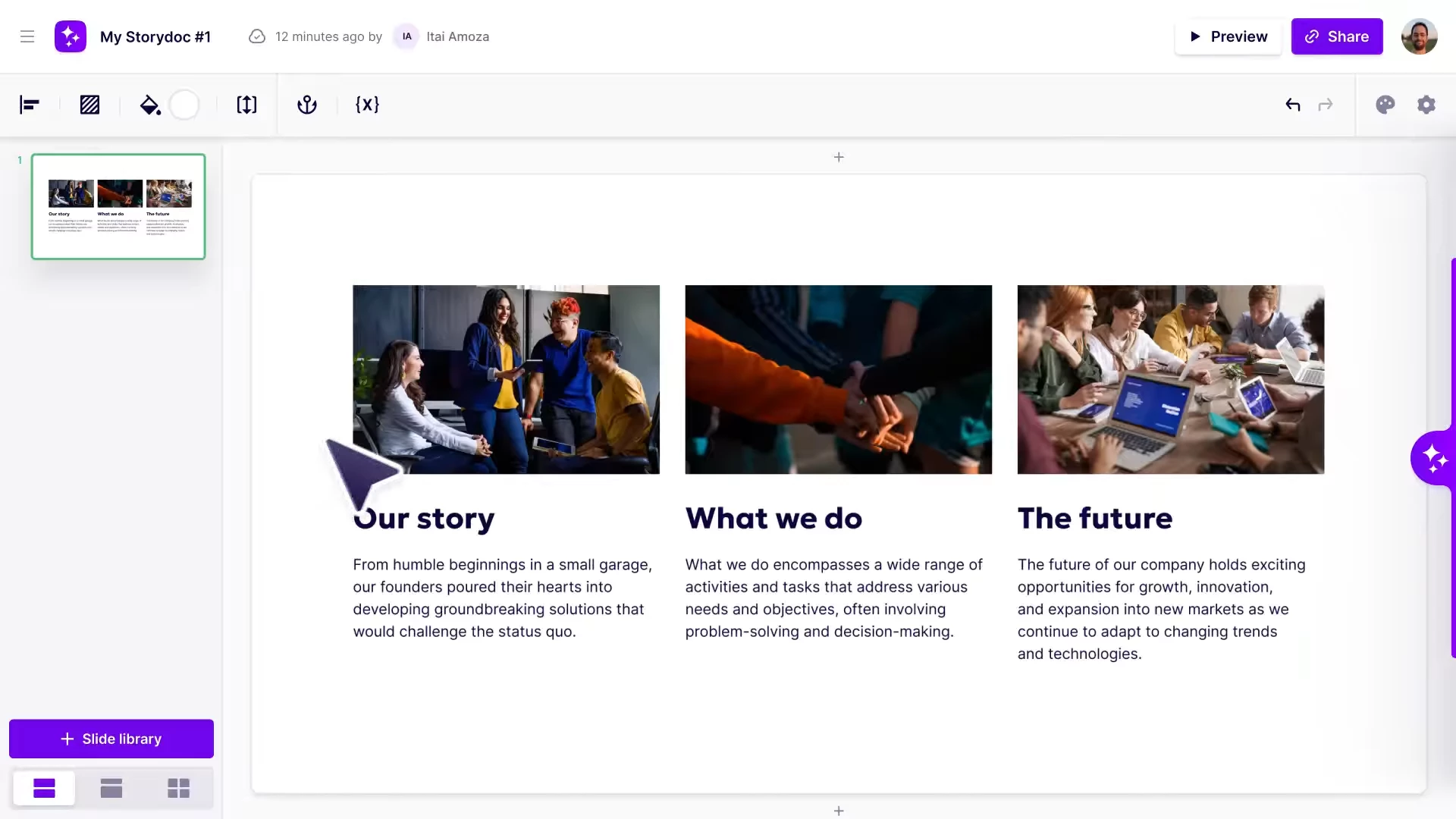 Storydoc Interface
