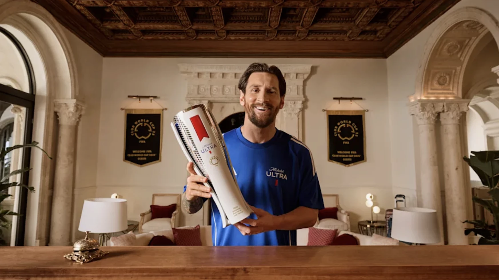 Lionel Messi Posing as the Michelob ULTRA Brand Ambassador | Source: Michelob ULTRA