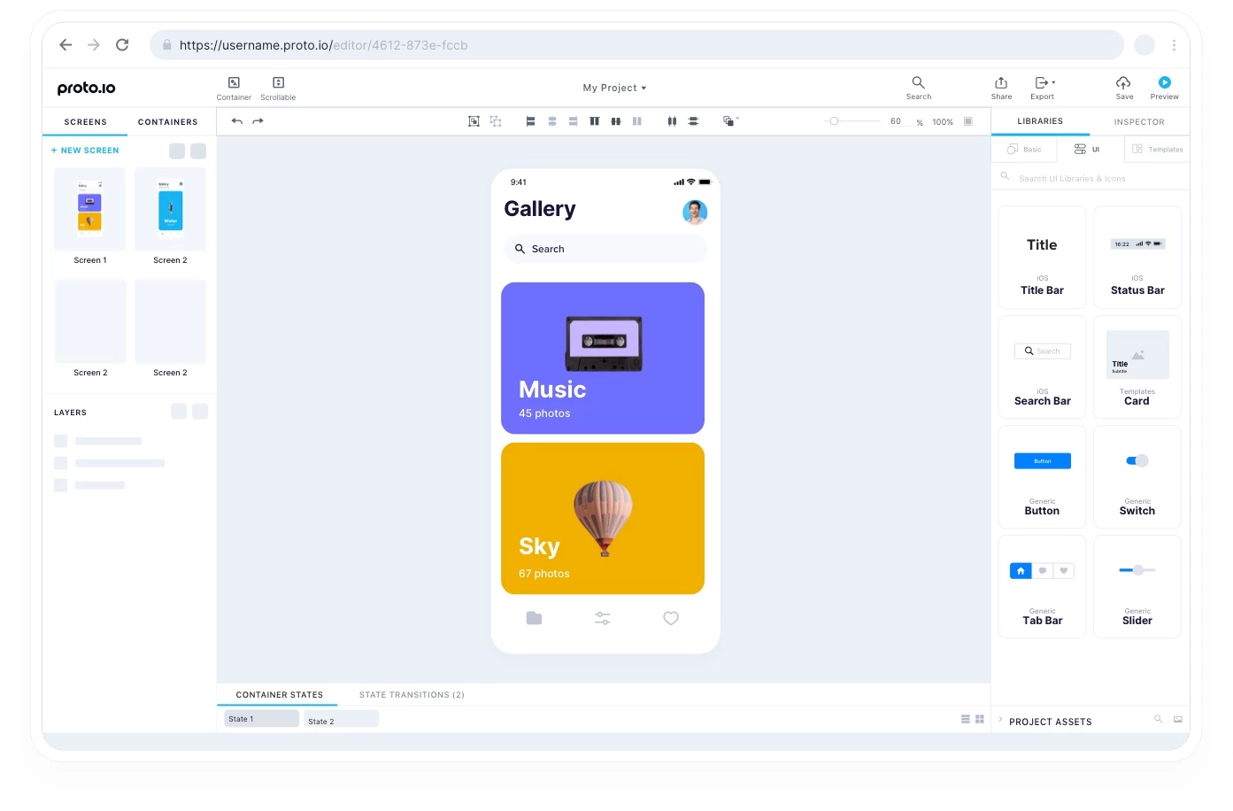 Proto.io Proto.io screenshot