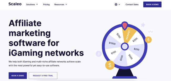 Scaleo affiliate marketing homepage screenshot Scaleo affiliate marketing homepage