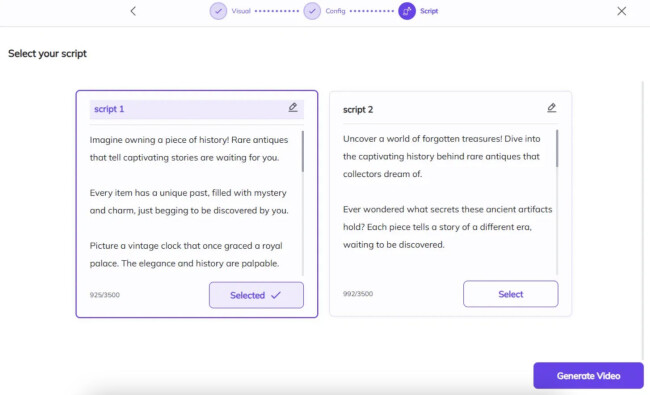 Zebracat script editor Zebracat script editor