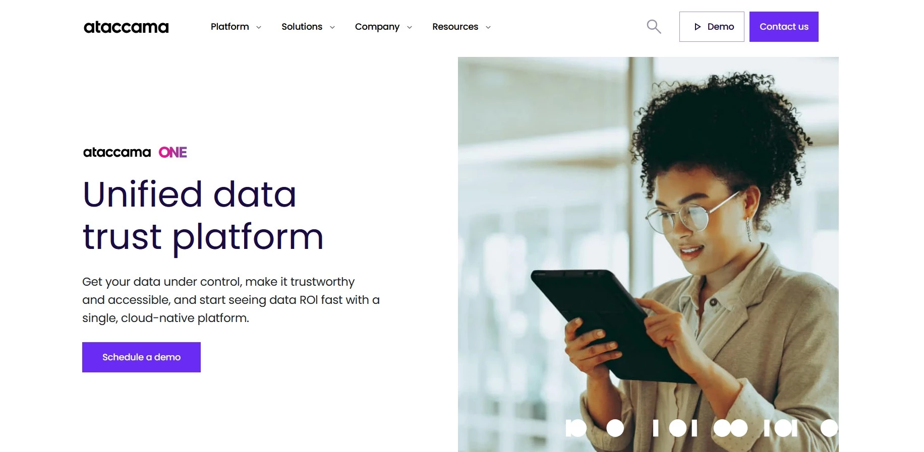 Screenshot of Ataccama ONE's AI-driven data quality management platform.