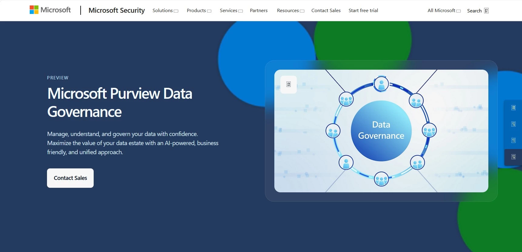 Screenshot of Microsoft Purview’s data classification and compliance tools.