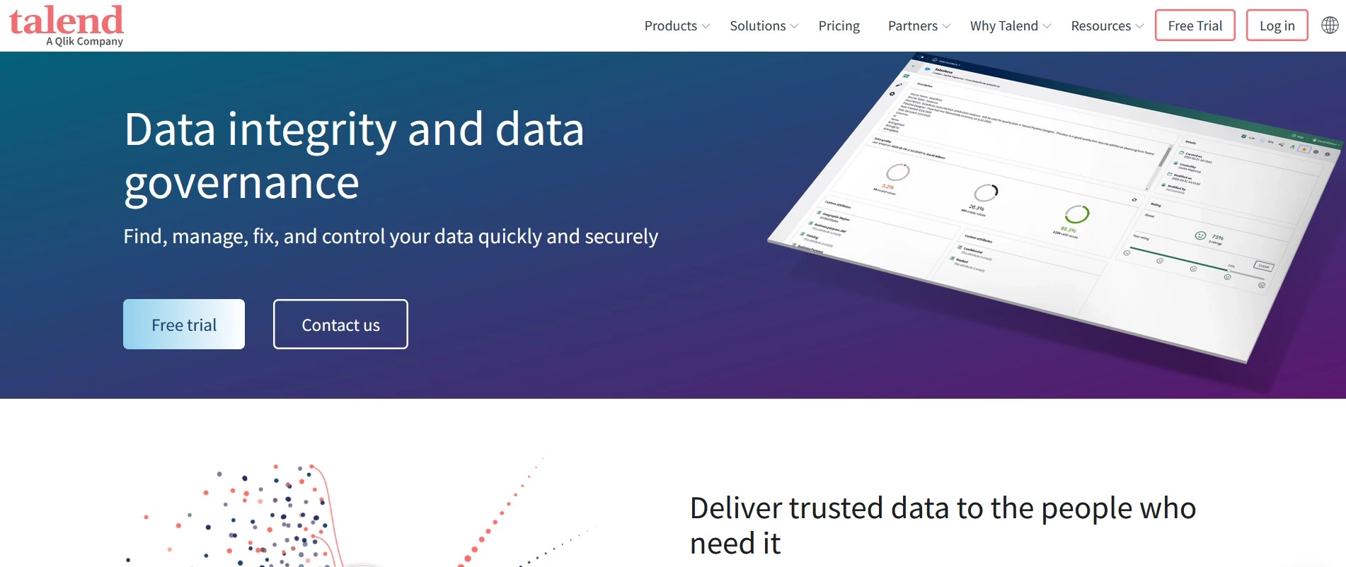 Screenshot of Talend's open-source data governance solution.