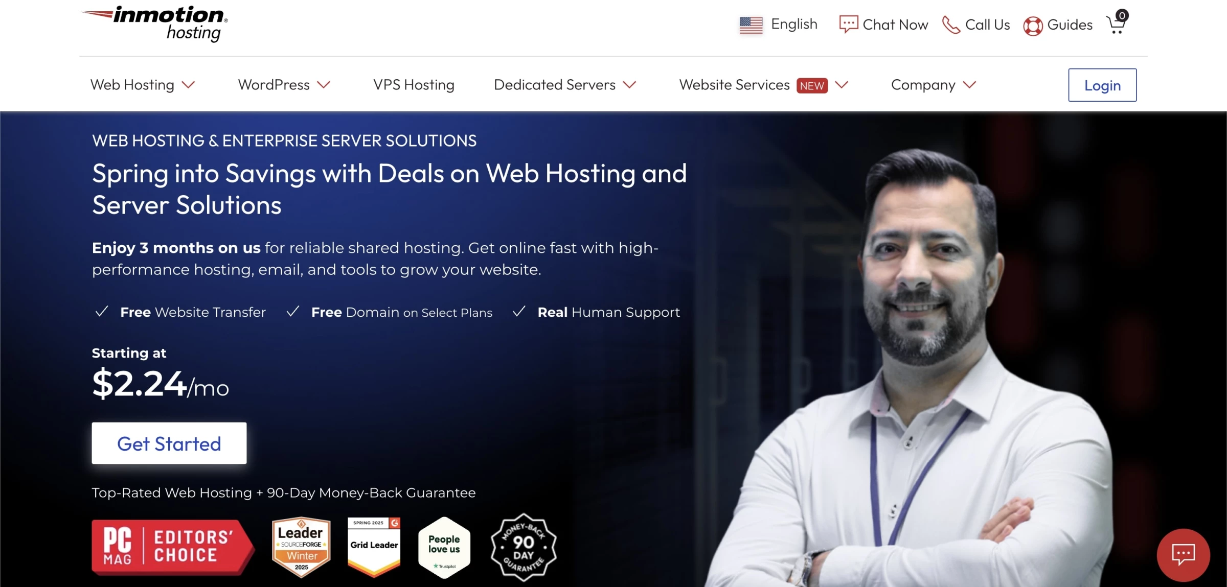 InMotion Hosting Webpage