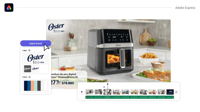 A sample of how Adobe Express is used to create Oster content marketing